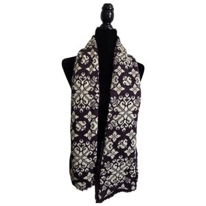 Sierra West Knit Plush Deep Purple Winter Scarf Super Soft Cozy